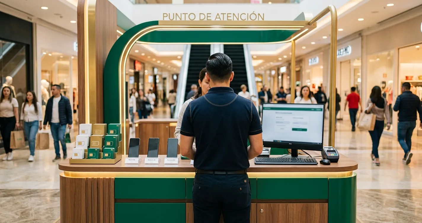 Puntos de atención de Virgin Mobile en Bogotá - módulo de operador móvil en centro comercial
